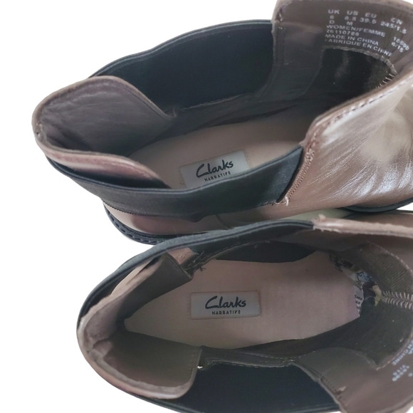 Clarks Narrative Marquette Wish Chelsea Boots Ankle Womens 8.5 M Taupe Leather - Picture 11 of 14